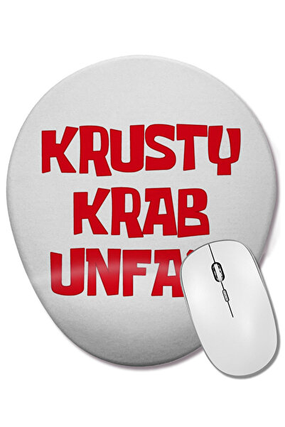 BASKI DÜNYASI Mouse Pad oval Spongebob Krusty Krab cu suport pentru încheietu...