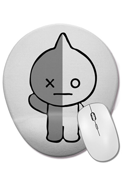 BASKI DÜNYASI Bts Bt21 Οβάλ ποντίκι με υποστήριξη καρπού