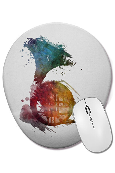 BASKI DÜNYASI French Forn Frenchforn Music Mouse Pad oval cu suport pentru încheietura mâinii