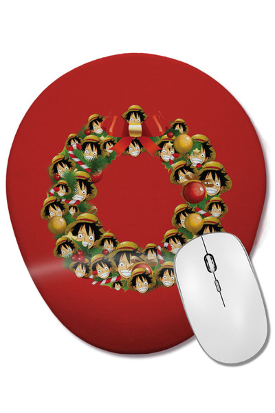 BASKI DÜNYASI Monkey D Luffy One Piece Multiface Christmas Wreath Mouse Pad o...