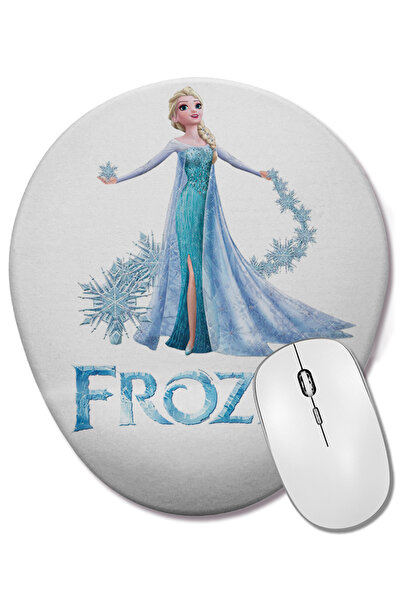 BASKI DÜNYASI Mouse Pad oval Frozen Elsa cu suport pentru încheietura mâinii