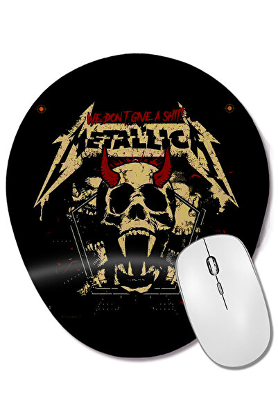 BASKI DÜNYASI Metal Metallica ovalna podloga za miša sa podrškom za zglob