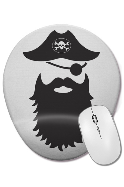 BASKI DÜNYASI Mouse Pad oval Piratanerd cu suport pentru încheietura mâinii