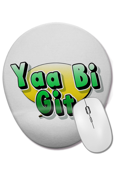 BASKI DÜNYASI Mouse Pad oval cu suport pentru încheietura mâinii Ya Bi Git Funny