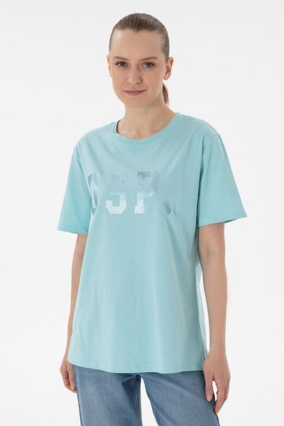 U.S. Polo Assn. Tricou de bază Aqua Crew pentru damă 50300850 -vr007
