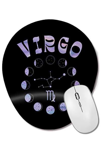 BASKI DÜNYASI Mouse Pad oval cu semnul zodiacal Virgo cu suport pentru închei...