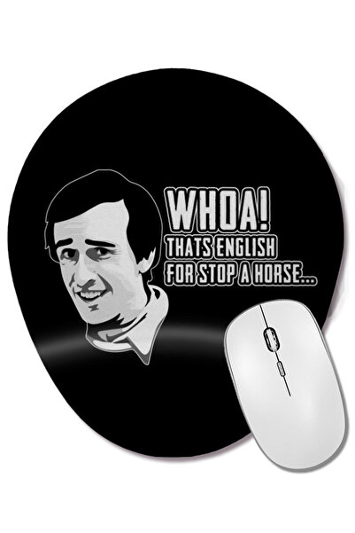 BASKI DÜNYASI Alan Partridge Stop a Horse Quote Oval Mouse Pad with Wrist Sup...