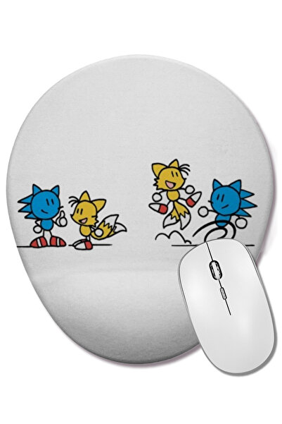 BASKI DÜNYASI Mouse Pad oval Sonic Tails cu suport pentru încheietura mâinii