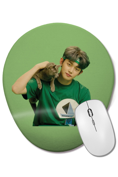 BASKI DÜNYASI Mouse Pad oval TXT Yeonjun 03 cu suport pentru încheietura mâinii