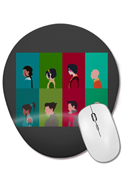BASKI DÜNYASI Avatar The Last Airbender The Legend Of Korra Main Cast Minimalism Bilek Destekli Oval Mouse Pad