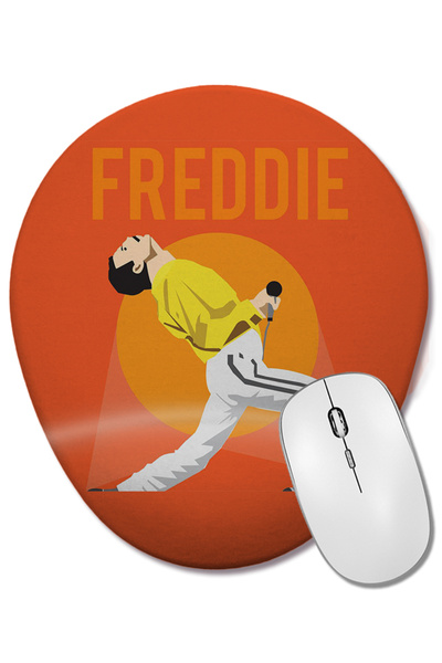 BASKI DÜNYASI Queen Freddie Mercury 013 Mouse Pad oval cu suport pentru înche...