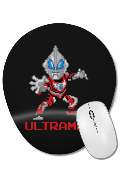BASKI DÜNYASI Mouse Pad oval cu suport pentru încheietura mâinii Ultraman Pixel Character