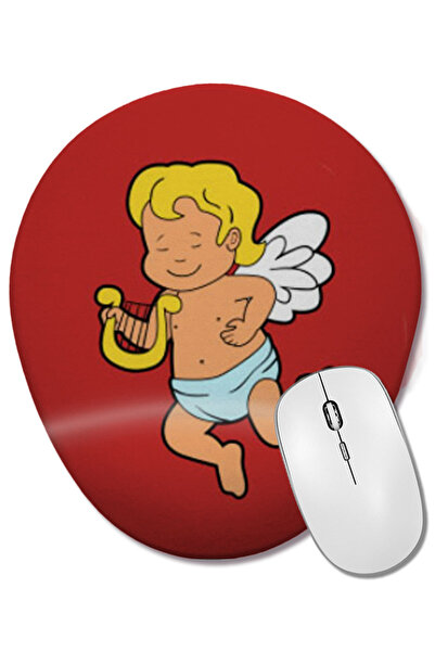 BASKI DÜNYASI Бебешка арфа Музика Изкуство Овална подложка за мишка с опора з...