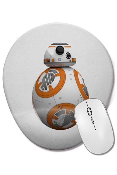 BASKI DÜNYASI Star Wars Bb8 Oval Mouse Pad with Wrist Support