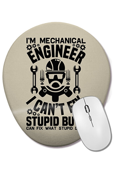 BASKI DÜNYASI Sunt un inginer mecanic 02 Mouse Pad oval cu suport pentru încheietura mâinii