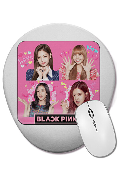 BASKI DÜNYASI Blackpink 01 Mouse Pad oval cu suport pentru încheietura mâinii