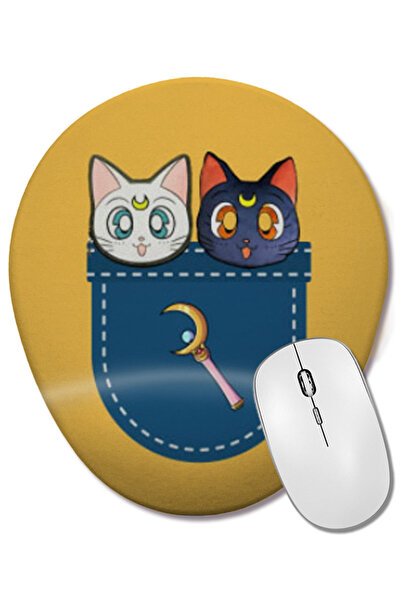 BASKI DÜNYASI Mouse Pad oval cu suport pentru încheietura mâinii Cats İn Pock...