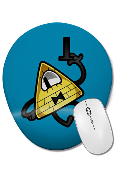 BASKI DÜNYASI Blazing Bill Cipher 01 Mouse Pad oval cu suport pentru încheiet...