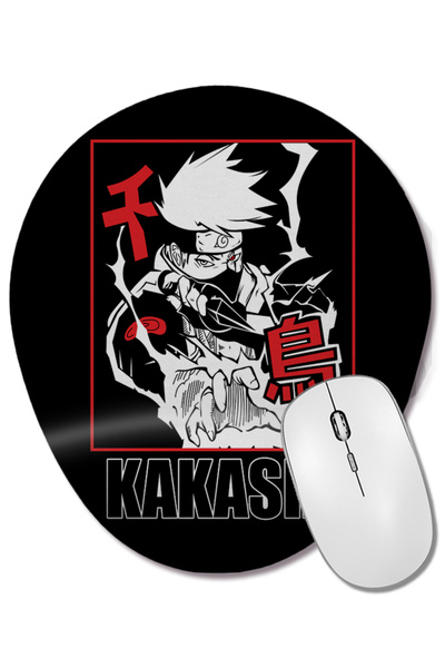 BASKI DÜNYASI Mouse Pad oval Anime Remera Kakashi cu suport pentru încheietur...