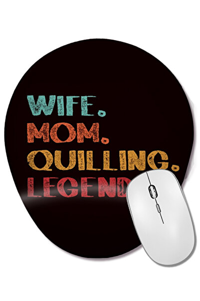 BASKI DÜNYASI Mouse Pad oval cu suport pentru încheietura mâinii, cu motiv de artă manuală, filigran din hârtie, pentru soție, mamă, pasionată de quilling