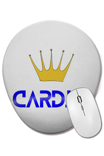 BASKI DÜNYASI Queen Cardi B GIFT ART Mouse Pad oval cu suport pentru încheiet...