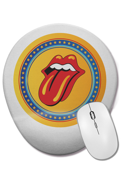 BASKI DÜNYASI Mouse Pad oval Rolling Stones cu suport pentru încheietura mâinii