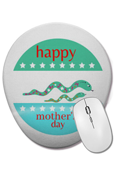 BASKI DÜNYASI Mouse Pad oval pentru Ziua Mamei 2021 cu suport pentru încheiet...