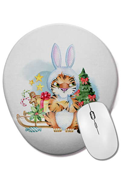 BASKI DÜNYASI Novogodišnja 016 ovalna podloga za miša sa podrškom za zglob i ...