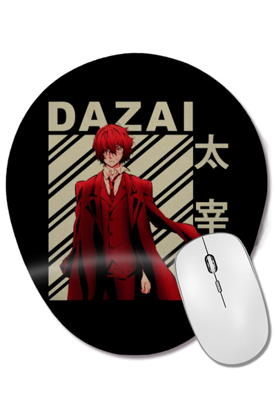 BASKI DÜNYASI Mouse Pad oval Osamu Dazai cu suport pentru încheietura mâinii