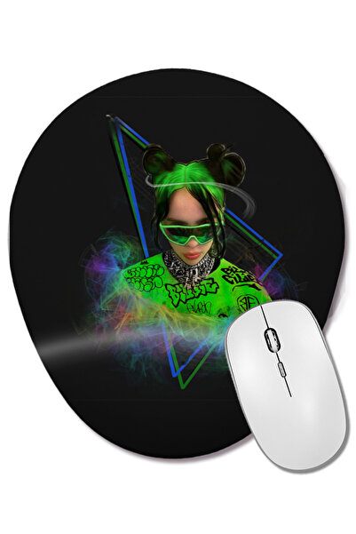 BASKI DÜNYASI Billie Eilish 09 Mouse Pad oval cu suport pentru încheietura mâ...
