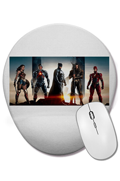 BASKI DÜNYASI Mouse Pad oval Liga Da Justiça cu suport pentru încheietura mâinii
