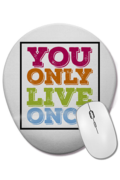 BASKI DÜNYASI Mouse Pad oval Voce Vive Somente Uma Vez cu suport pentru înche...