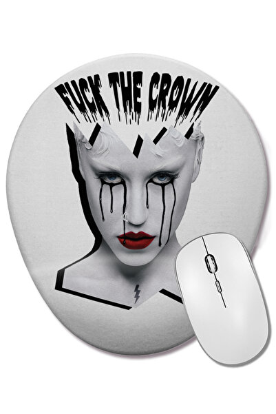 BASKI DÜNYASI Fuck The Crown Mouse Pad Oval cu Suport pentru Încheietura Mâinii