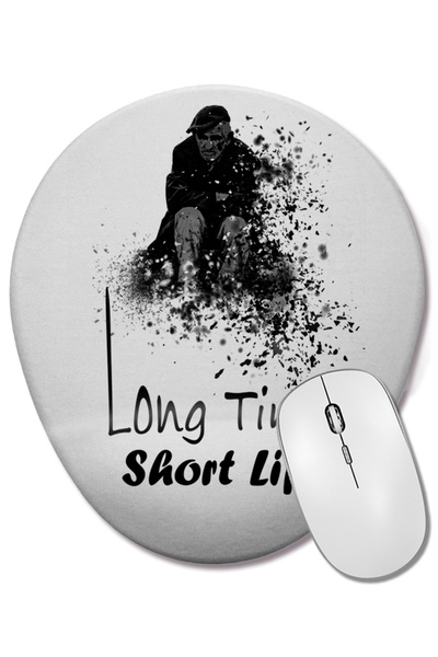 BASKI DÜNYASI Mouse Pad oval Tempo Longo Vida Curta cu suport pentru încheiet...