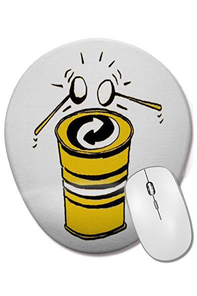 BASKI DÜNYASI Mouse Pad oval Batida de Lata cu suport pentru încheietura mâinii