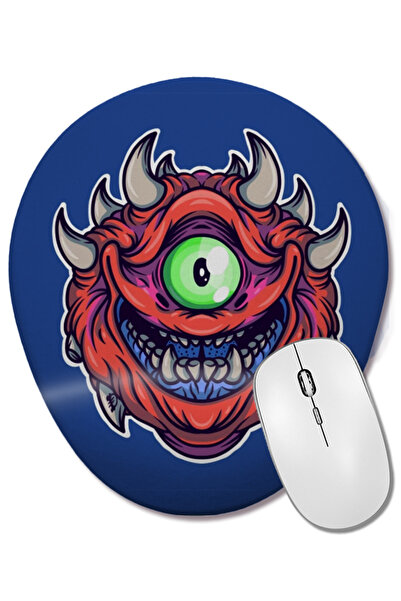 BASKI DÜNYASI Cacodemon 01 Mouse Pad oval cu suport pentru încheietura mâinii
