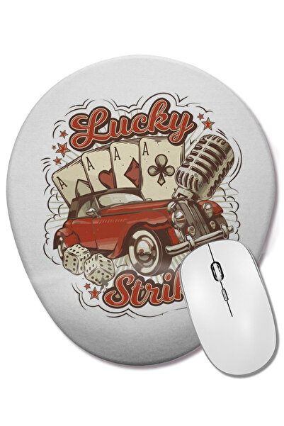 BASKI DÜNYASI Mouse Pad oval Lucky Strike cu suport pentru încheietura mâinii