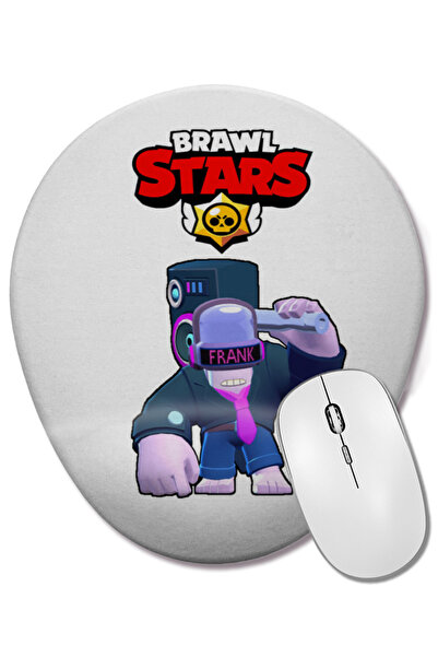 BASKI DÜNYASI Mouse Pad oval Dj Frank Brawl Stars cu suport pentru încheietura mâinii