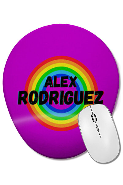 BASKI DÜNYASI Alex Rodriguez - Mouse Pad oval în stil retro vintage Rainbow c...