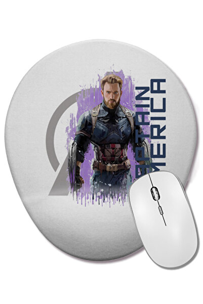 BASKI DÜNYASI AVENGERS CAPTAIN AMERICA Mouse Pad oval cu suport pentru închei...