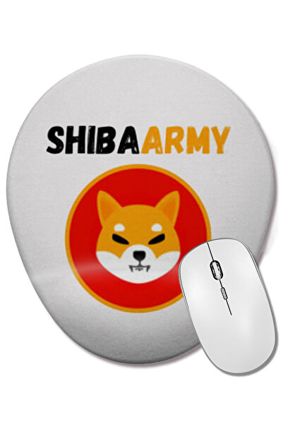 BASKI DÜNYASI Shiba Inu Coin To The Moon SHIBARMY Mouse Pad oval cu suport pe...