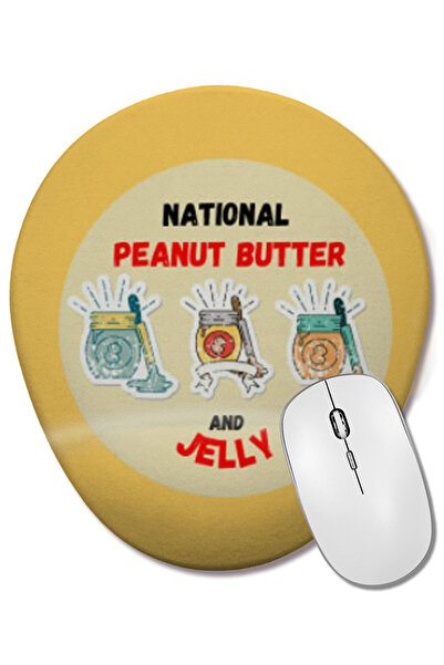 BASKI DÜNYASI Tampă de mouse ovală pentru ziua națională a untului de arahide...