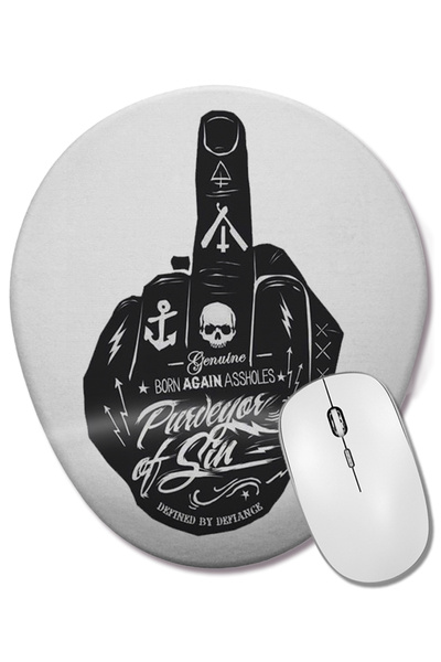 BASKI DÜNYASI Mouse Pad oval Dedo Obsceno cu suport pentru încheietura mâinii