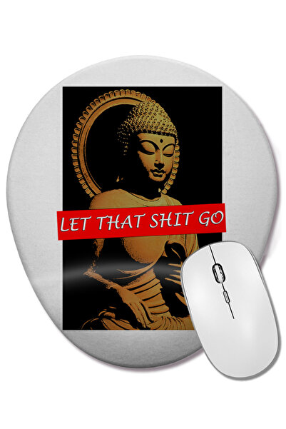 BASKI DÜNYASI Mouse Pad oval Buddha 01 cu suport pentru încheietura mâinii