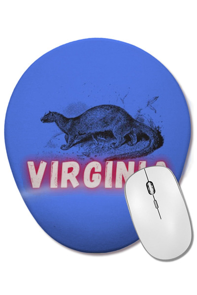 BASKI DÜNYASI Mouse Pad oval Virginia Art cu suport pentru încheietura mâinii