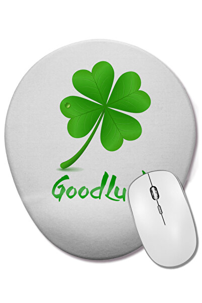BASKI DÜNYASI Mouse Pad oval Good Luck cu suport pentru încheietura mâinii