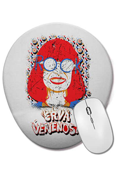 BASKI DÜNYASI Rock Rook Erva Venenosa Mouse Pad oval cu suport pentru încheie...