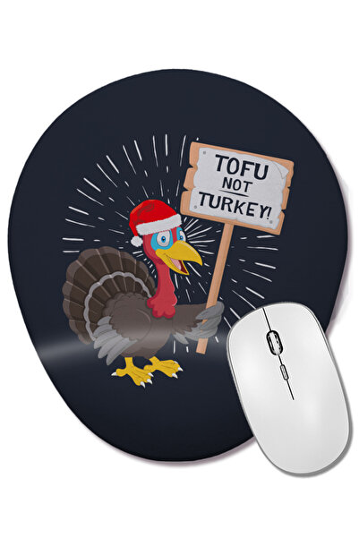 BASKI DÜNYASI Коледна подложка за мишка с форма на овал, поддържаща китката, ...