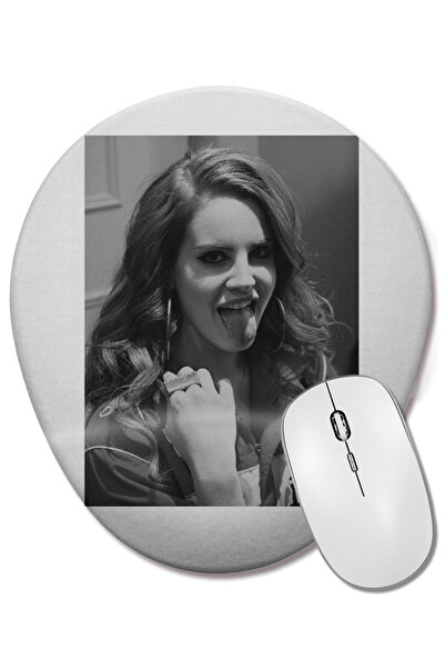 BASKI DÜNYASI Mouse Pad oval Lana Del Rey cu suport pentru încheietura mâinii