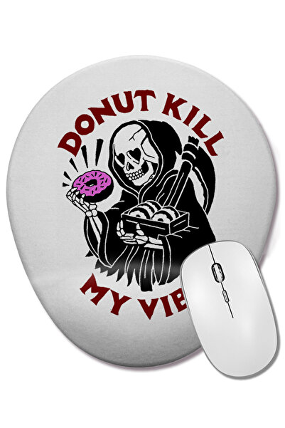 BASKI DÜNYASI Mouse Pad oval Donut Kill My Vibe cu suport pentru încheietura ...
